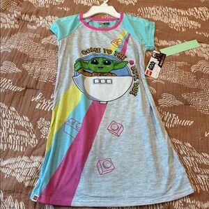 Star Wars Grogu Nightgown with Blue and Pink Accents